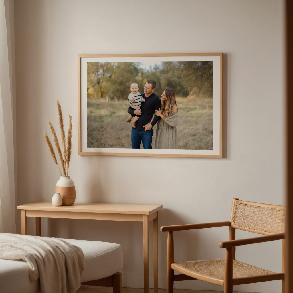 Sacramento family photography printed image on wall