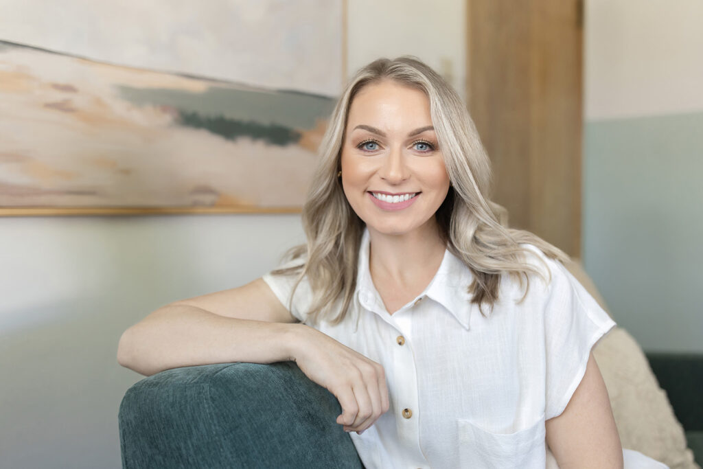 a woman smiling at camera