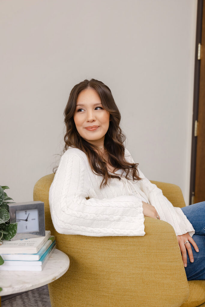 Professional headshot of Sacramento LMFT Marisa Ronquillo — brand photography for therapists and mental health professionals