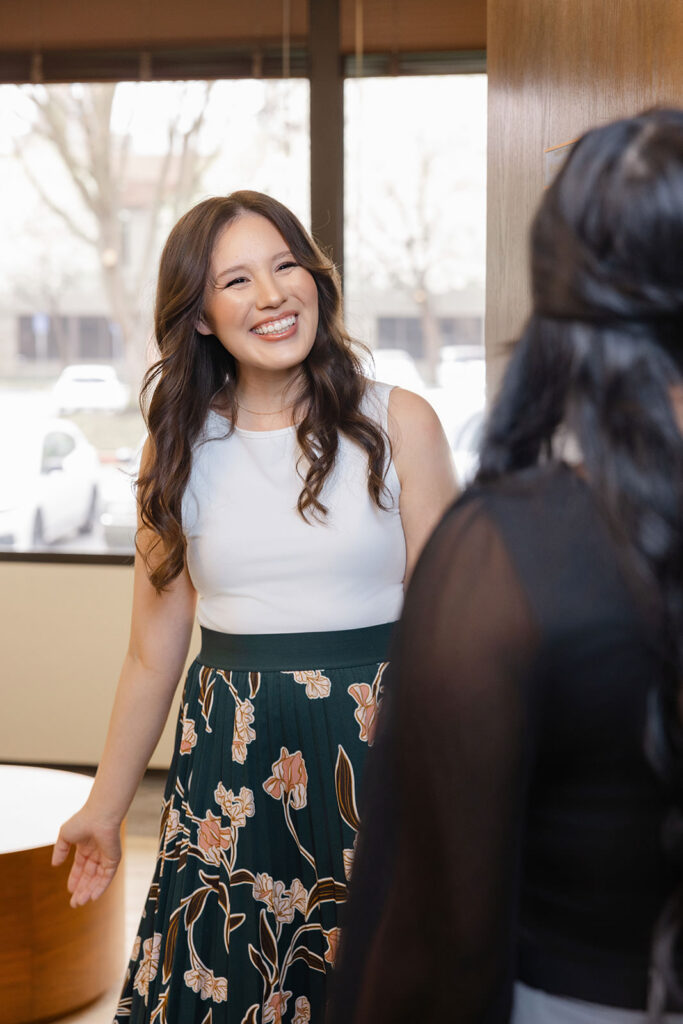 LMFT in Sacramento during a therapy session — brand photography showing therapist listening to client